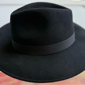 Sleek J. Crew Black Fedora Hat